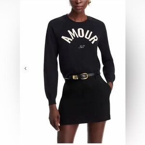 CINQ À SEPT Amour Raglan Sleeve Sweater - Black/Plaster - NWT size S